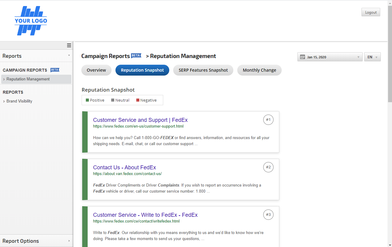 Reputation Management Client Dashboard