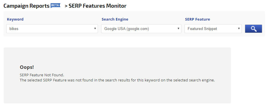 no results error