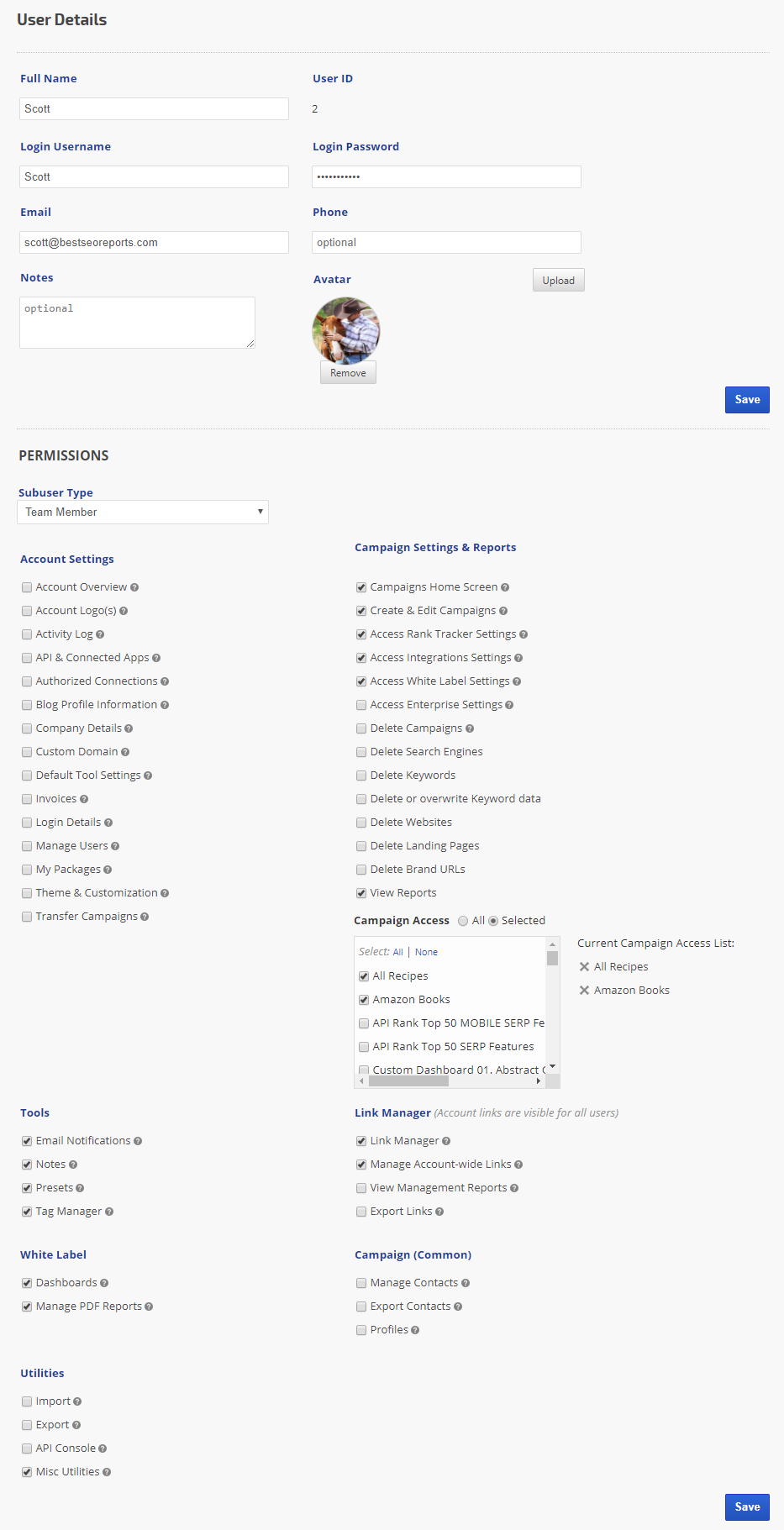 Manage Sub-users