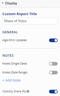 Enter custom title and select algorithm change visibility