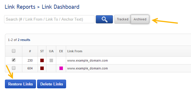 Archived Link Details
