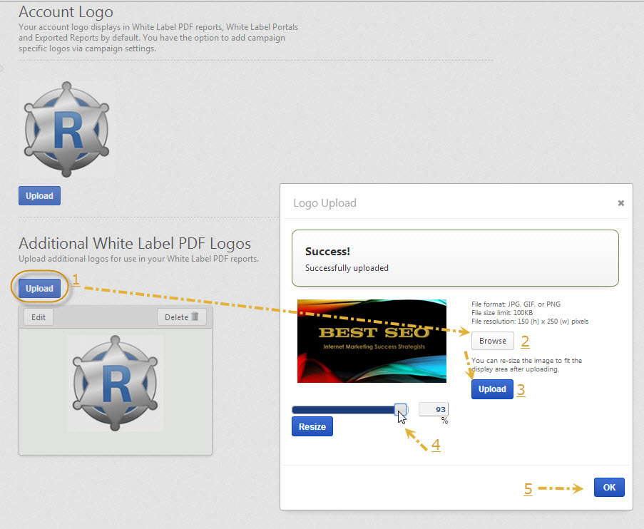White Label PDF Report Logos