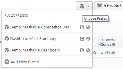 Add Report Presets