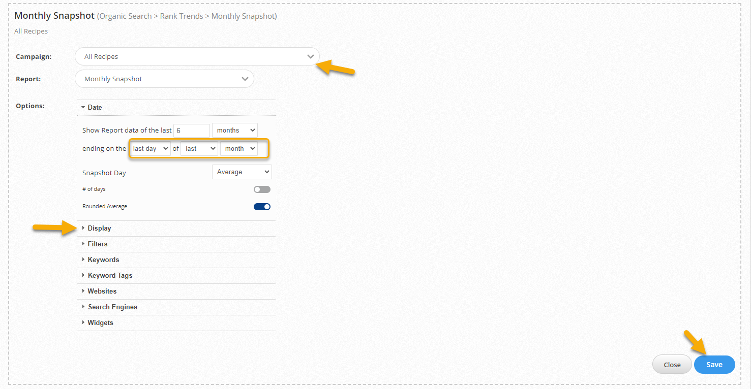 Select Report Content